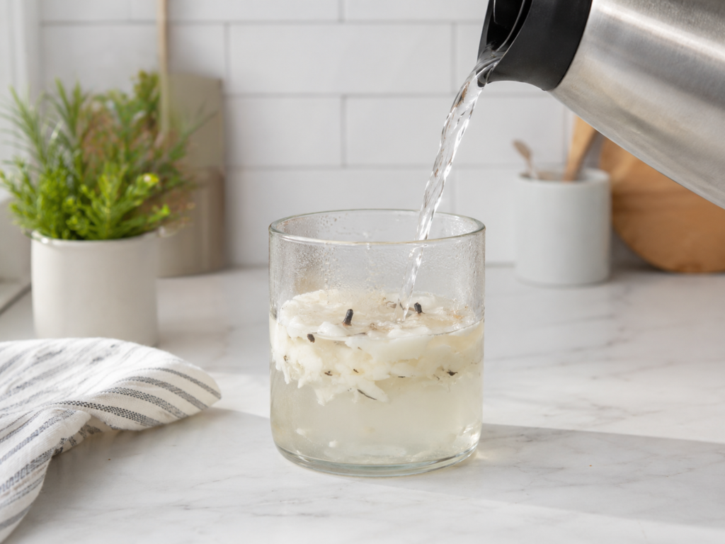 remove candle wax from glass jar using boiling water method